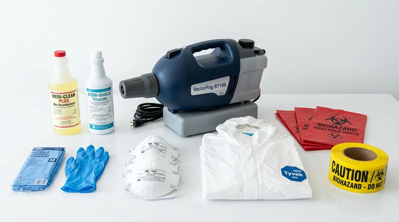 Professional biohazard remediation crew working in Lanham